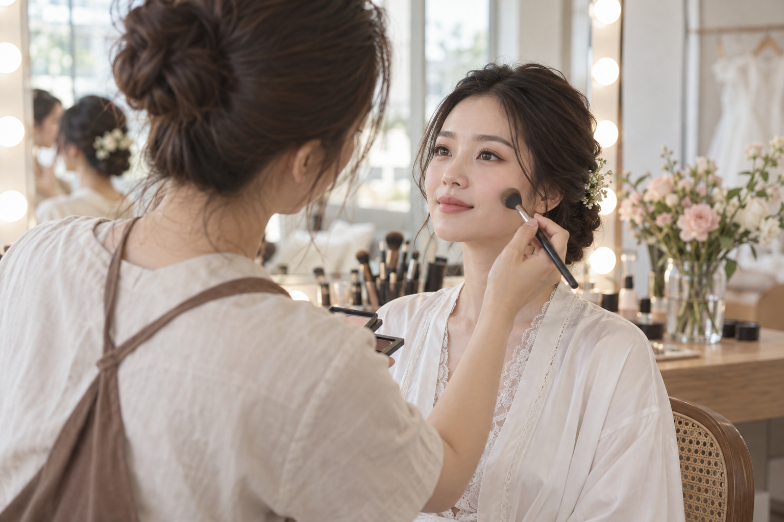 Cận cảnh chất liệu váy cưới màu ivory